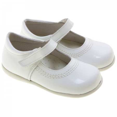 Spanish Girls White Leather Shoes For First Walker
