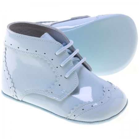 Stunning Looking Baby Boys Blue Patent Shoes #2