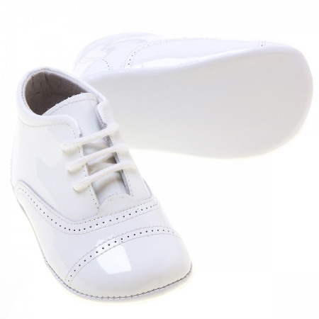 Classic Oxford White Pram Shoes For Baby Boys #2