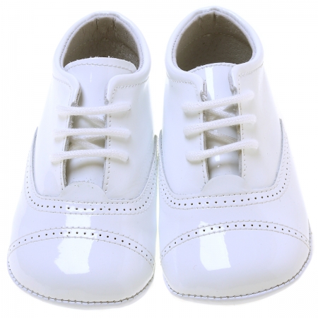 Classic Oxford White Pram Shoes For Baby Boys #3