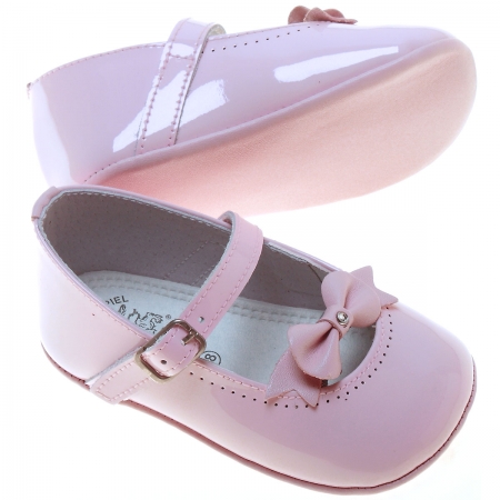 Baby Girls Pink Patent Shoes Bow Decoration #2