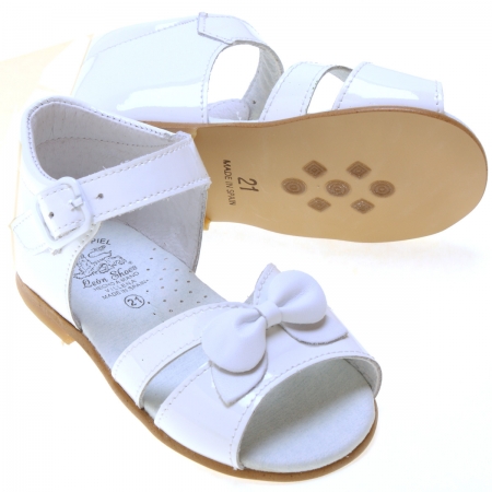 Girls White Sandals In Patent Leather #2