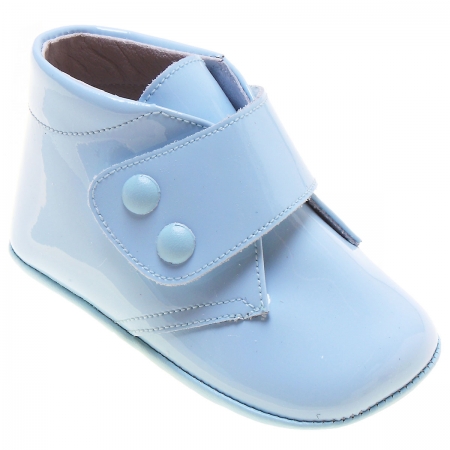 Baby Boys Blue Patent High Ankle Pram Shoes