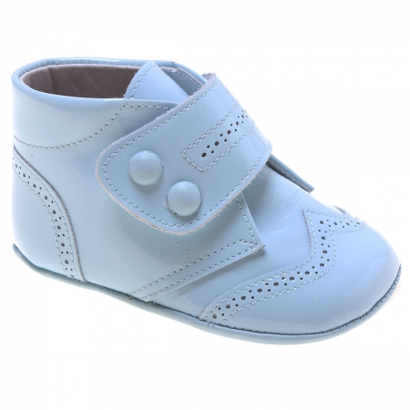 Baby Boys Velcro Strap Blue Patent Shoes