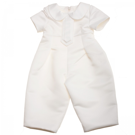 Linzi Jay Baby Boys Ivory Christening Romper Outfit #2