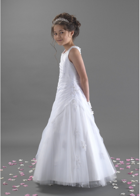 First Holy Communion Dress With Side Ruched And Beaded #2