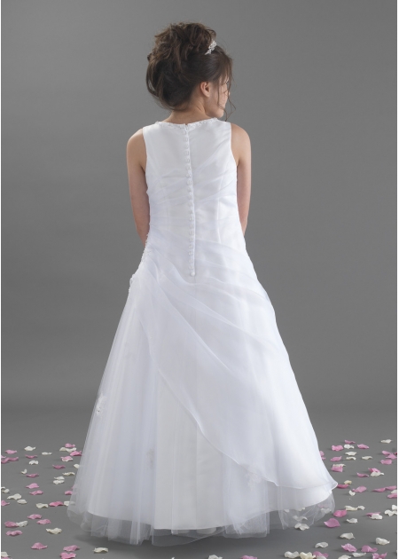 First Holy Communion Dress With Side Ruched And Beaded #3
