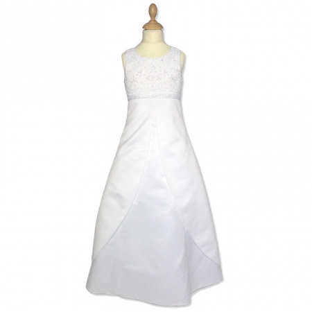 Satin Beaded First Holy Communion Dress With Bolero #2