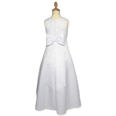 Satin Beaded First Holy Communion Dress With Bolero #3