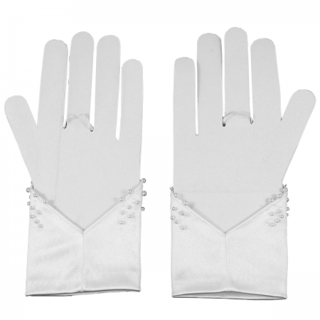 Fingerless First Communion Gloves With Beads #2