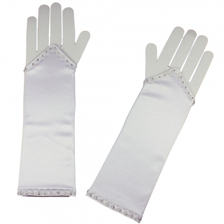 Fingerless First Communion Long Gloves Fingerless With Diamantes Decoration