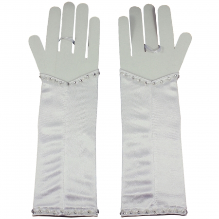 Fingerless First Communion Long Gloves Fingerless With Diamantes Decoration #2
