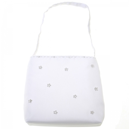 First Holy Communion Dolly Bag With Flowers Petals Beads