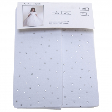 Girls Communion Tights With Diamantes