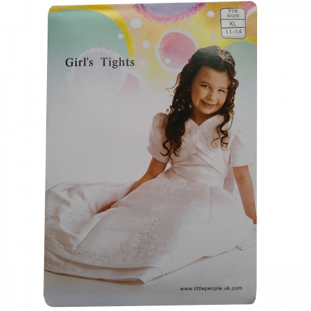 Girls plain white communion tights and special occasions tights