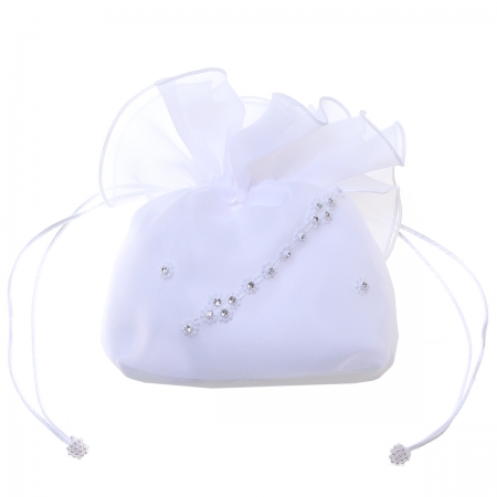 Diamantes Flower Line Communion Dolly Bag