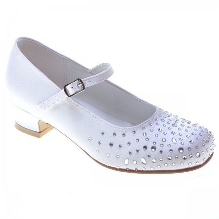 Scatter Diamantes Girls First Holy Communion White Shoes