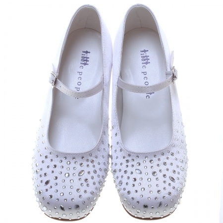 Scatter Diamantes Girls First Holy Communion White Shoes #2