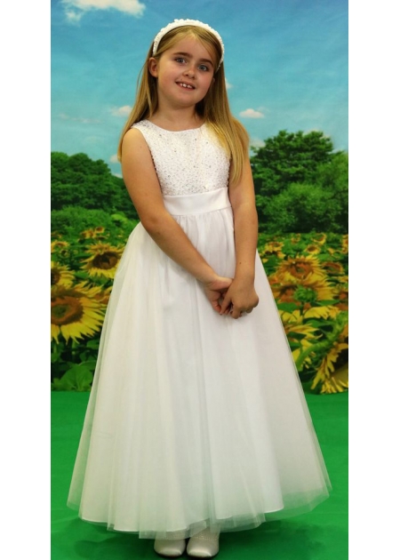 Little People First Holy Communion Dress Elabrately Beaded