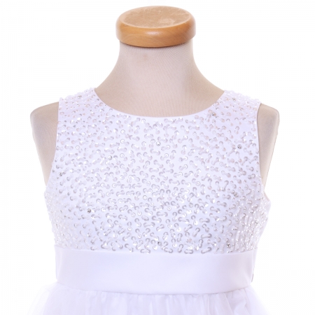 Little People First Holy Communion Dress Elabrately Beaded #3