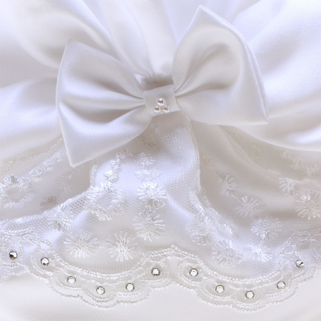 Flowers Diamantes And Bow White Communion Dolly Bag #2