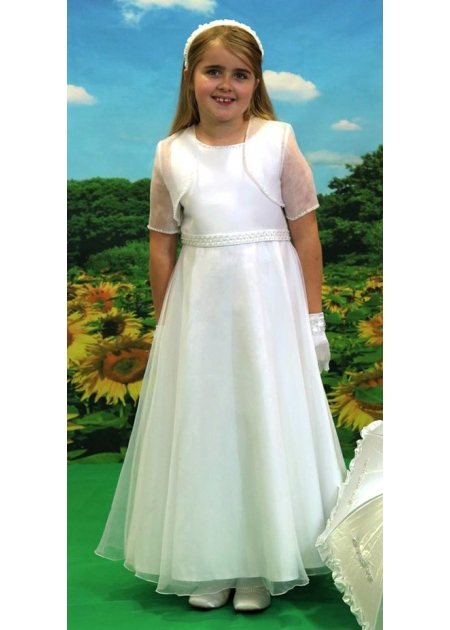 Little People First Holy Communion Dress With Beads Waistband