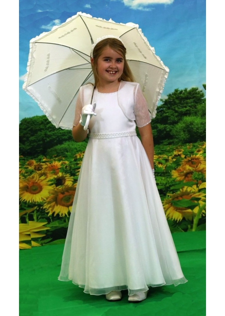 Little People First Holy Communion Dress With Beads Waistband #2