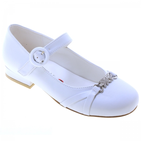 Diamante Bracelet Girls Rochelle White Shoes For Special Occasions