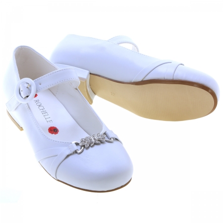 Diamante Bracelet Girls Rochelle White Shoes For Special Occasions #2