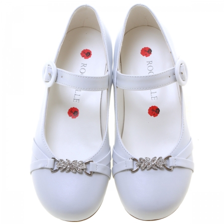 Diamante Bracelet Girls Rochelle White Shoes For Special Occasions #3