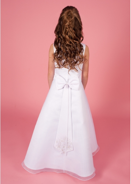 Briony Communion Dress Beaded Lace And Pleat Organza Bodice #2