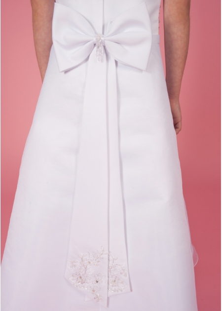 Briony Communion Dress Beaded Lace And Pleat Organza Bodice #4