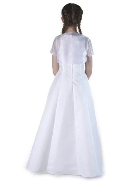 Girls Elegant White Communion Dress With Net Bolero #4