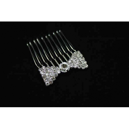 Diamonte bow hair comb