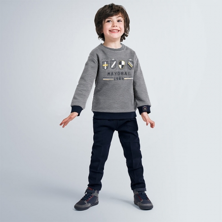 Mayoral Boys Grey Pullover Top Navy Pants Set #4