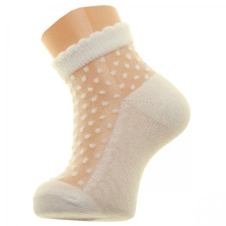 Mayoral Girls Ivory Plumeti Mesh Socks