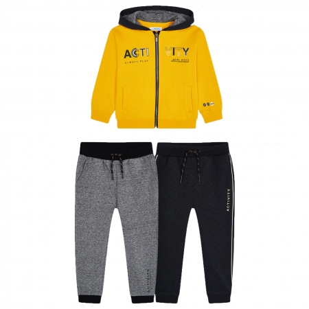 Mayoral Autumn Winter Yellow Tracksuit Top Grey Bottom 3 Piece Set