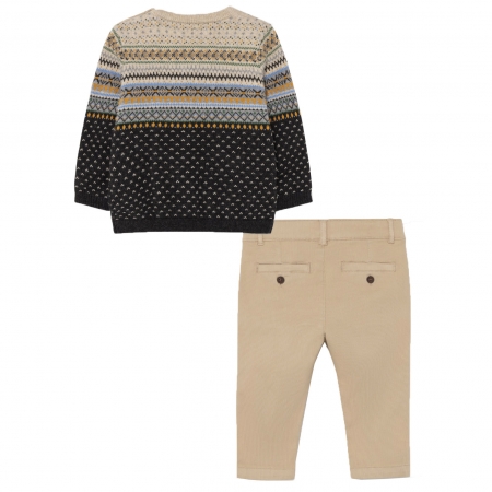 Mayoral Autumn Winter Baby Boys 2 Piece Brown Jumper And Trousers Set #2