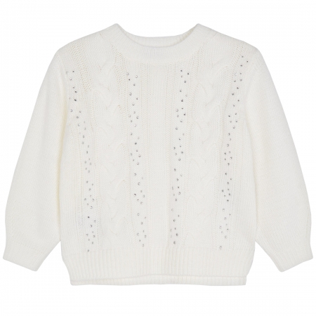 Mayoral Girls Ivory Jumper And Black Tartan Dress Set #3