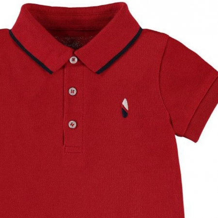 Mayoral Baby Boys Spring Summer Red Polo Navy Stripes Shorts Set #2