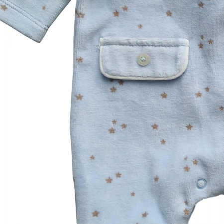 Mayoral Baby Boys Blue Footed Romper With Star Dots And Lion Applique #3
