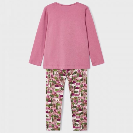 Mayoral Girls Dusky Pink Top Floral Leggings Set #2