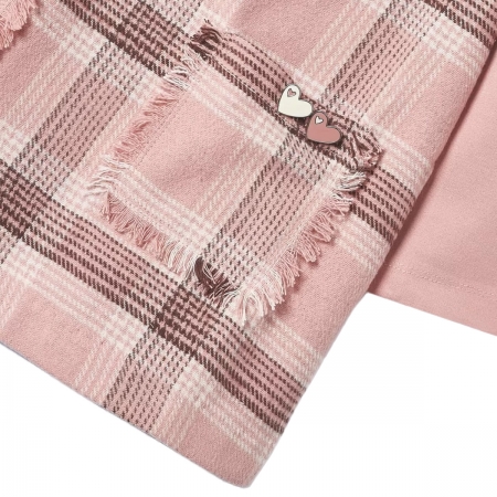 Mayoral Autumn Winter Girls Pink Plaid Dress #3