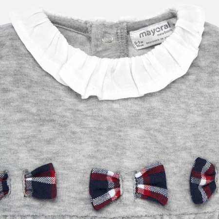 Mayoral Baby Girls Grey Off White One Piece Outfit Autumn Winter #3