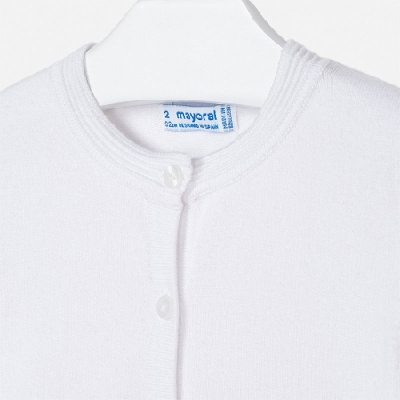 Mayoral Girls Cotton Rich White Cardigan #3