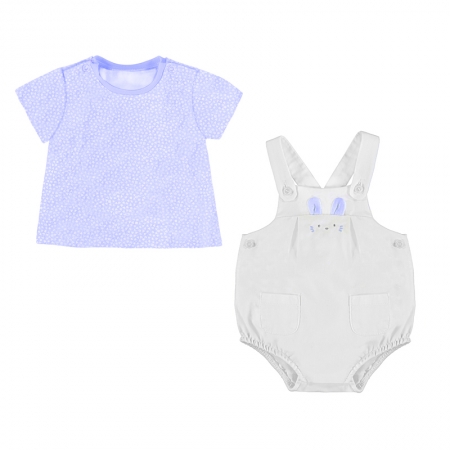 Mayoral Spring Summer Baby Boys Blue Top White Dungarees Shorts Set #2