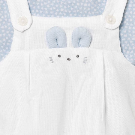 Mayoral Spring Summer Baby Boys Blue Top White Dungarees Shorts Set #4