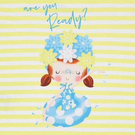 Mayoral Girls Spring Summer Lemon Yellow Stripes Top And Shorts Set #4