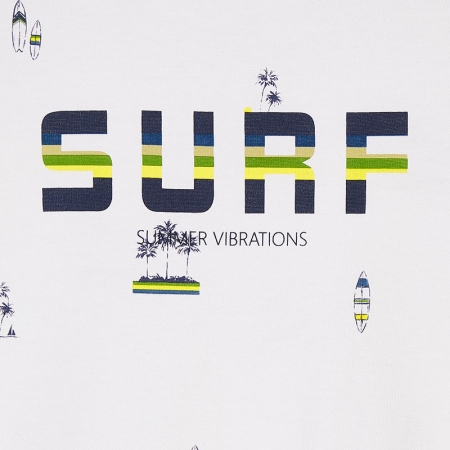 Mayoral Spring Summer 3 Piece White Green T Shirts Navy Shorts Set #4