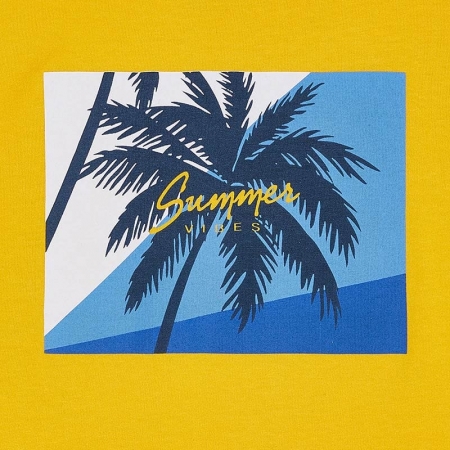 Mayoral Spring Summer Boys Lemon Yellow T Shirts Navy Stripes Shorts Set #3